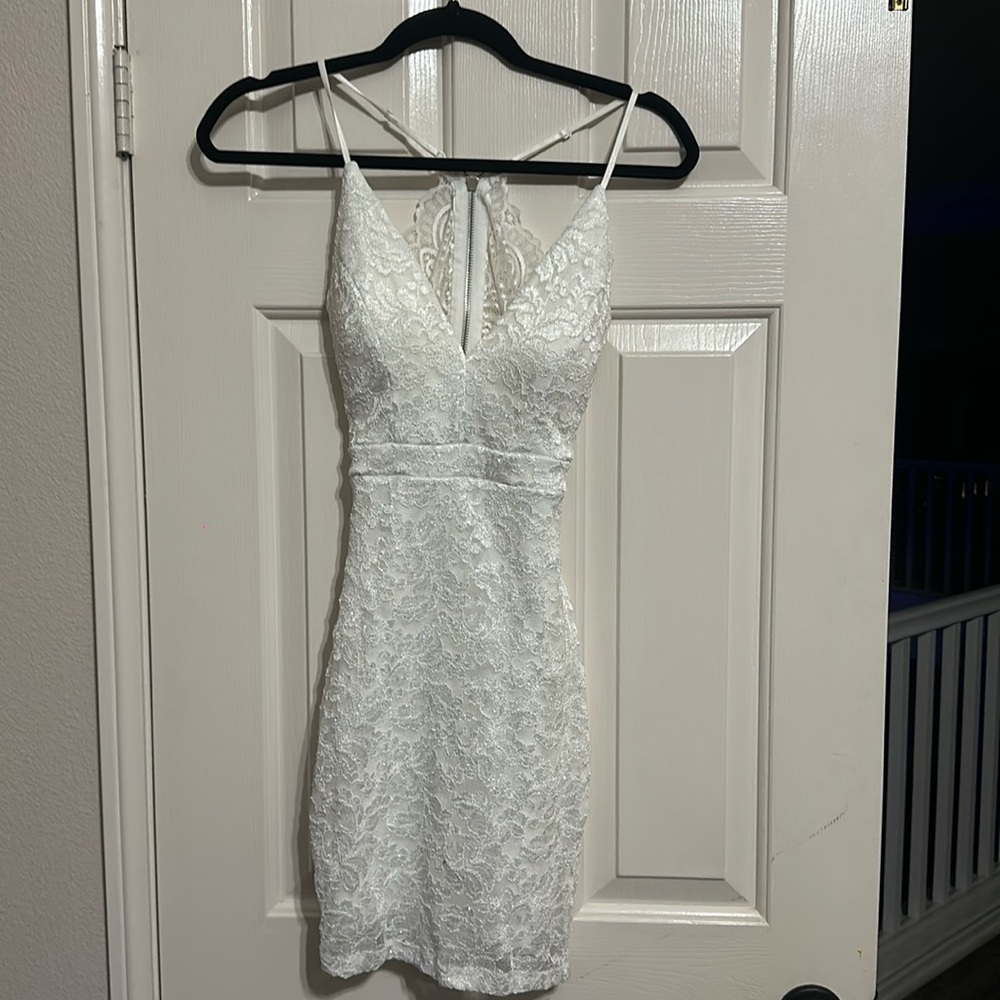 Emerald Sundae white juniors dress